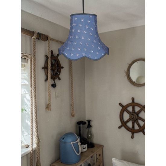 Blue Anchors Nautical Modern Lampshade 