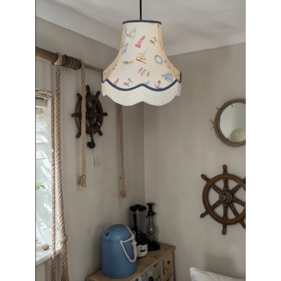Padstow Nautical Sailing Fabric Lampshade