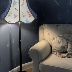 Padstow Blue Nautical Anchor Panel Modern Lampshade