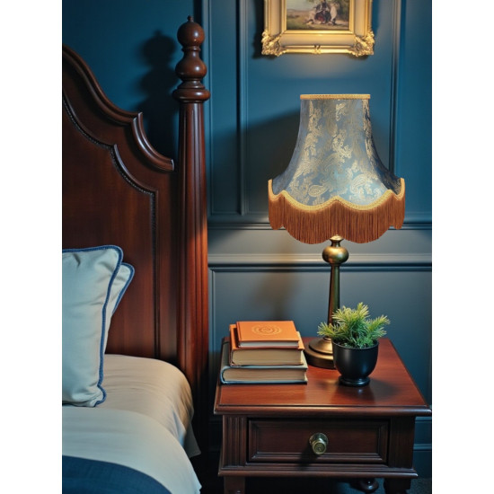 Paisley Jacquard Aqua Blue and Gold Lampshade