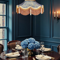 Paisley Jacquard Aqua Blue Victorian Lampshade