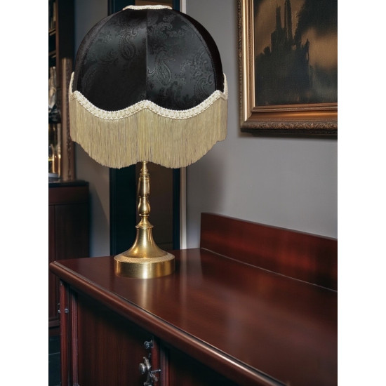 Paisley Jacquard Black and Cream Dome Lampshade