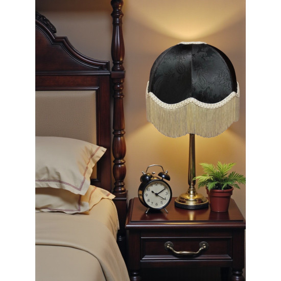 Paisley Jacquard Black and Cream Dome Lampshade