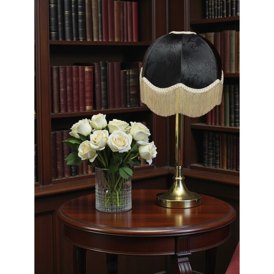 Paisley Jacquard Black and Cream Dome Lampshade