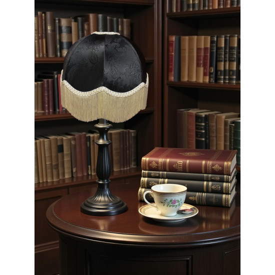 Paisley Jacquard Black and Cream Dome Lampshade