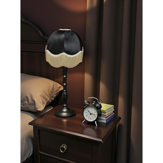 Paisley Jacquard Black and Cream Dome Lampshade