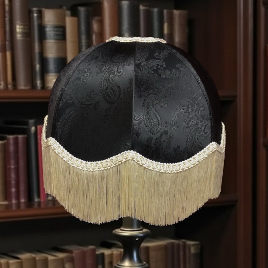 Paisley Jacquard Black and Cream Dome Lampshade