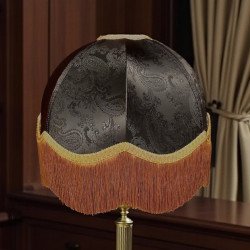 Paisley Jacquard Black and Gold Dome Lampshade