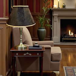 Paisley Jacquard Black and Gold Fabric Tapered Empire Lampshade