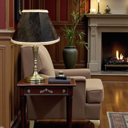 Paisley Jacquard Black and Cream Fabric Tapered Empire Lampshade