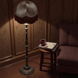 Paisley Jacquard Black Dome Fabric Lampshade