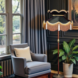 Paisley Jacquard Black Cream and Gold Victorian Lampshade