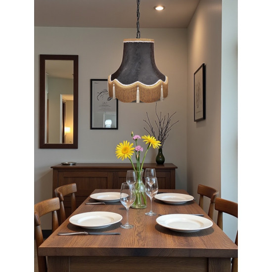Paisley Jacquard Black and Gold Lampshade