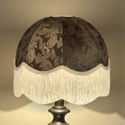 Paisley Jacquard Dark Bronze and Cream Dome Lampshade