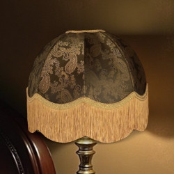 Paisley Jacquard Dark Bronze and Gold Dome Lampshade