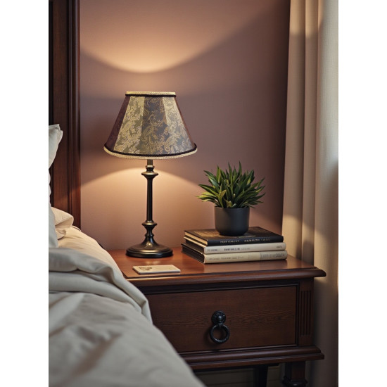 Paisley Jacquard Dark Bronze and Black Fabric Tapered Empire Lampshade