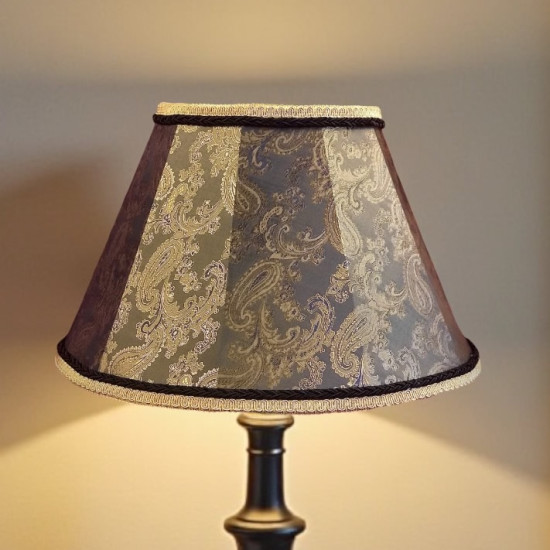 Paisley Jacquard Dark Bronze and Black Fabric Tapered Empire Lampshade