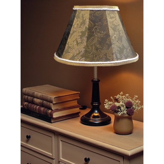 Paisley Jacquard Dark Bronze and Cream Fabric Tapered Empire Lampshade