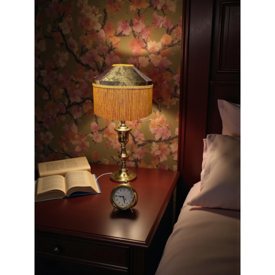 Paisley Jacquard Dark Bronze and Gold Tiffany Lampshade