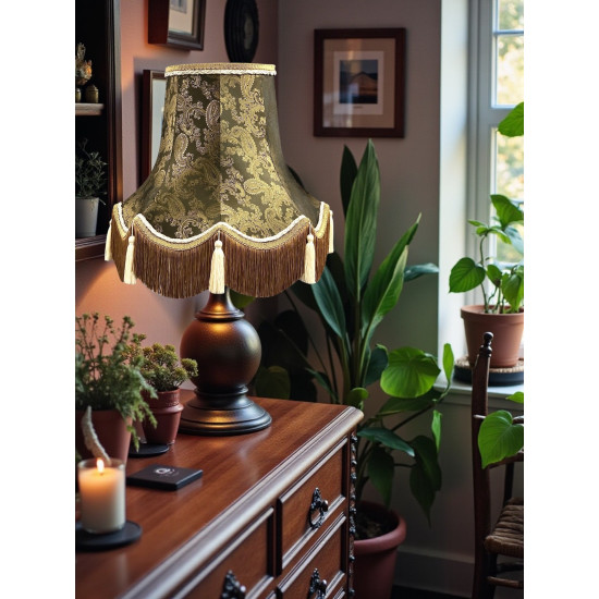 Paisley Jacquard Dark Bronze and Cream Lampshade