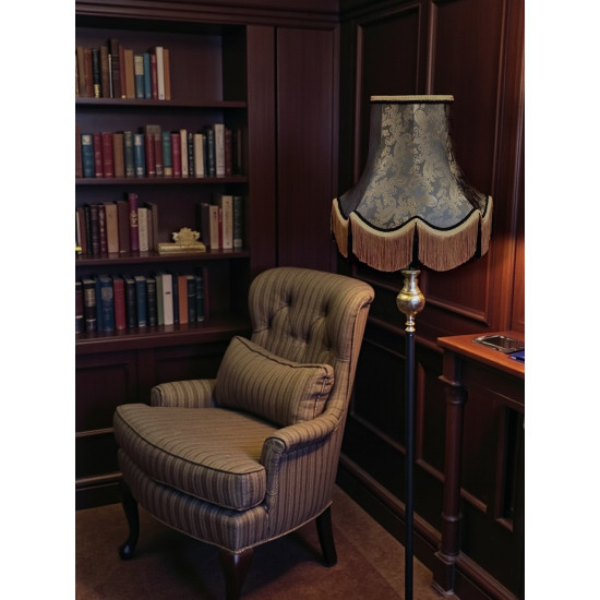 Paisley Jacquard Dark Bronze and Black Lampshade
