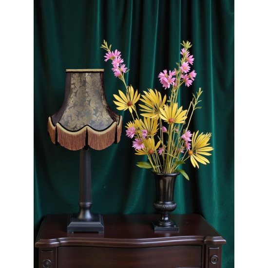 Paisley Jacquard Dark Bronze and Black Lampshade