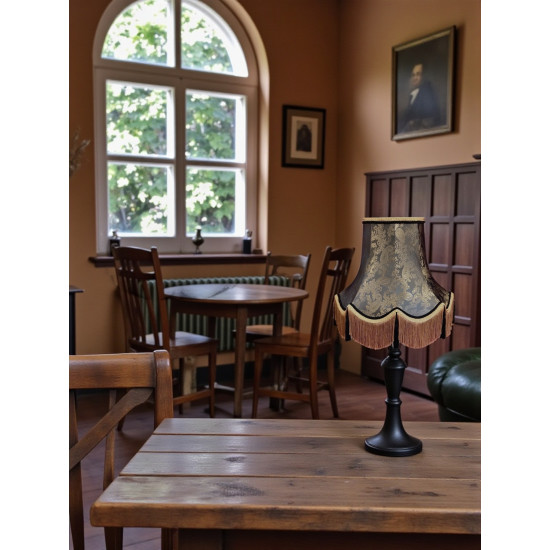 Paisley Jacquard Dark Bronze and Black Lampshade