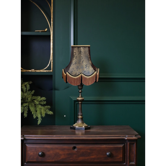 Paisley Jacquard Dark Bronze and Black Lampshade