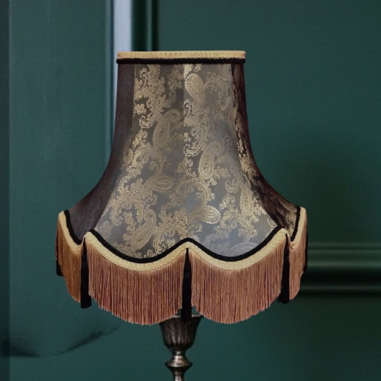 Paisley Jacquard Dark Bronze and Black Lampshade