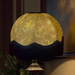 Paisley Jacquard Gold and Black Dome Lampshade