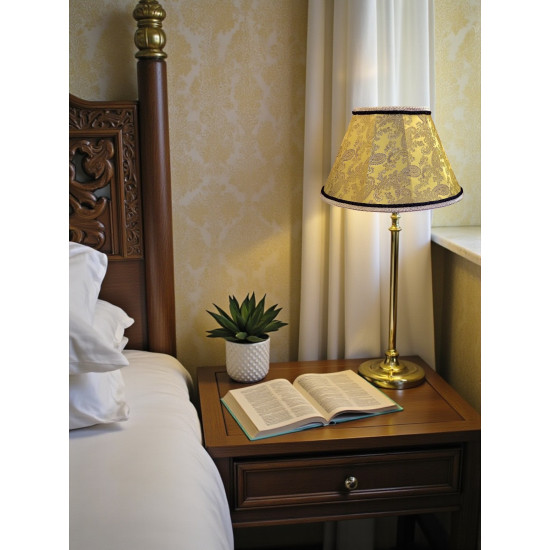 Paisley Jacquard Gold and Black Fabric Tapered Empire Lampshade