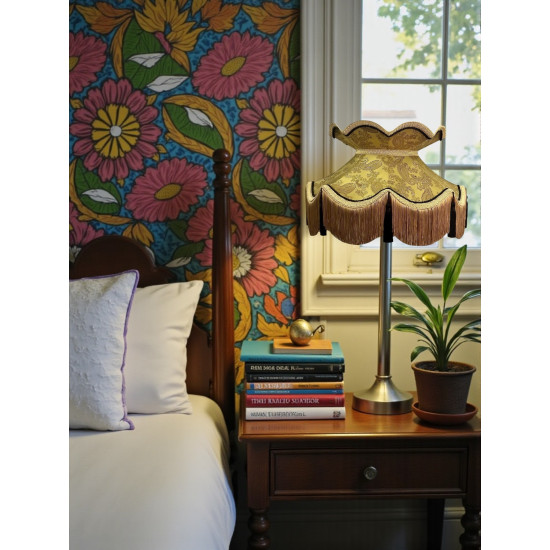 Paisley Jacquard Gold and Black Victorian Lampshade