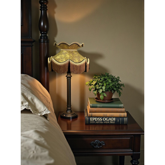 Paisley Jacquard Gold and Black Victorian Lampshade