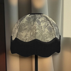 Paisley Jacquard Grey and Black Dome Lampshade