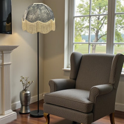 Paisley Jacquard Grey and Cream Dome Lampshade