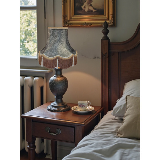 Paisley Jacquard Grey and Cream Lampshade