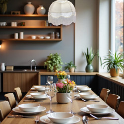 Paisley Jacquard Ivory Cream Panelled Lampshade