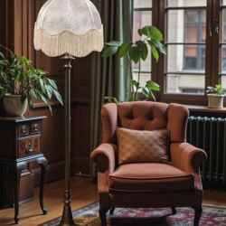 Paisley Jacquard Ivory Dome Lampshade