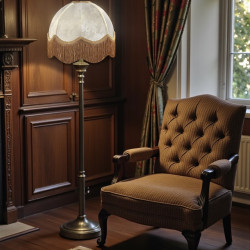 Paisley Jacquard Ivory Gold Dome Lampshade