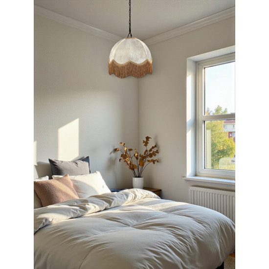 Paisley Jacquard Ivory Gold Dome Lampshade