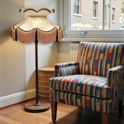 Paisley Jacquard Ivory and Black Victorian Lampshade