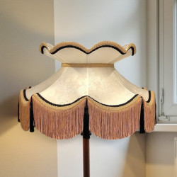 Paisley Jacquard Ivory and Black Victorian Lampshade