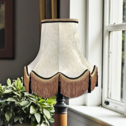 Paisley Jacquard Ivory and Black Lampshade