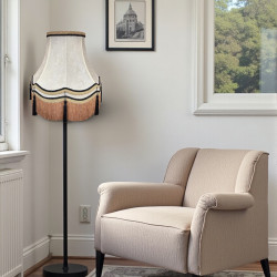 Paisley Jacquard Ivory and Black Gallery Lampshade