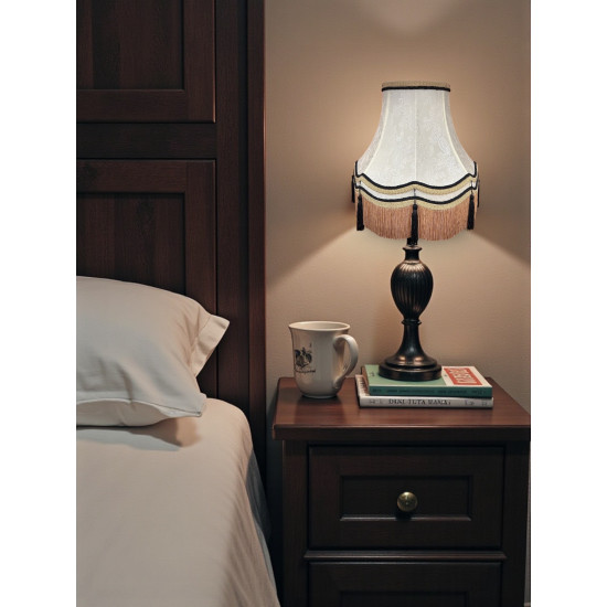 Paisley Jacquard Ivory and Black Gallery Lampshade