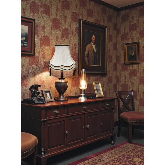 Paisley Jacquard Ivory and Black Gallery Lampshade