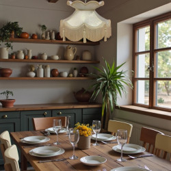 Paisley Jacquard Ivory Victorian Lampshade