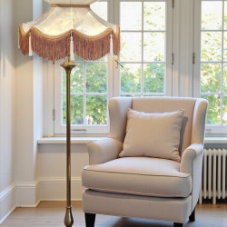 Paisley Jacquard Ivory Gold Victorian Lampshade