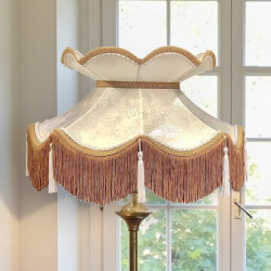 Paisley Jacquard Ivory Gold Victorian Lampshade