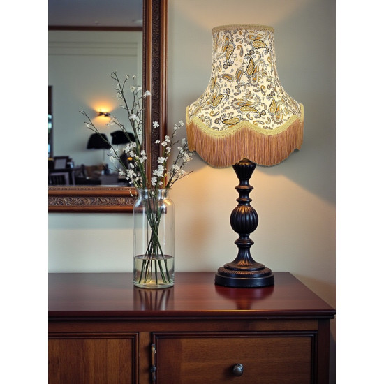 Paisley Print Beige and Gold Lampshade